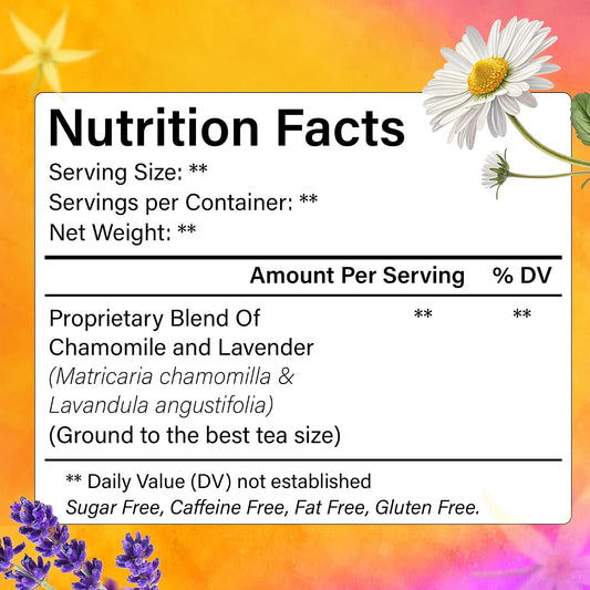 FreshDrinkUS, Premium Chamomile Lavender Tea, 60 Count, Caffeine Free