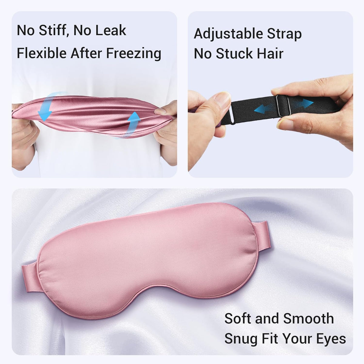 Cooling Eye Mask for Puffy Eyes: Fsa Eligible ltems Hsa, Migraines Headache Fast Relief After Surgery Care Cold Compress, Reusable Face Ice Pack Gel for Dark Circles, Gentle Weighted Sleep Mask Purple