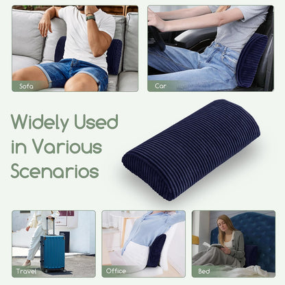 HIGOGOGO Lumbar Support Pillow for Recliner Chair/Accent Chair/Couch, Memory Foam Back Support Cushion for Elderly, Recliner Cushions for Back Rest, Pain Relief, Reading, Washable Cover, Dark Grey