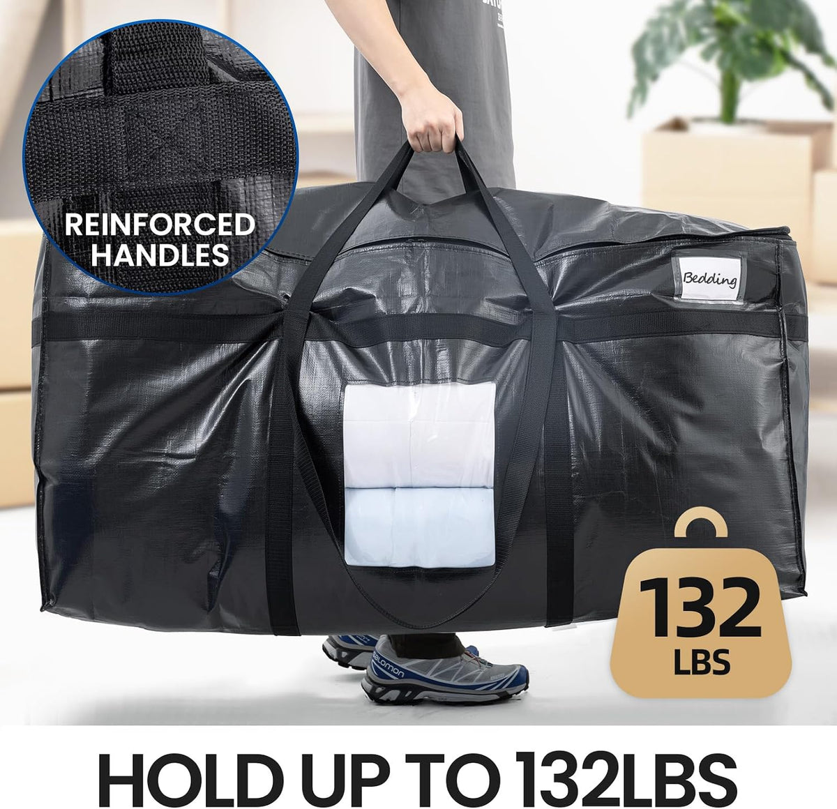 TAILI 69 Gallon Extra Large Storage Bags with Visible Window,Blue