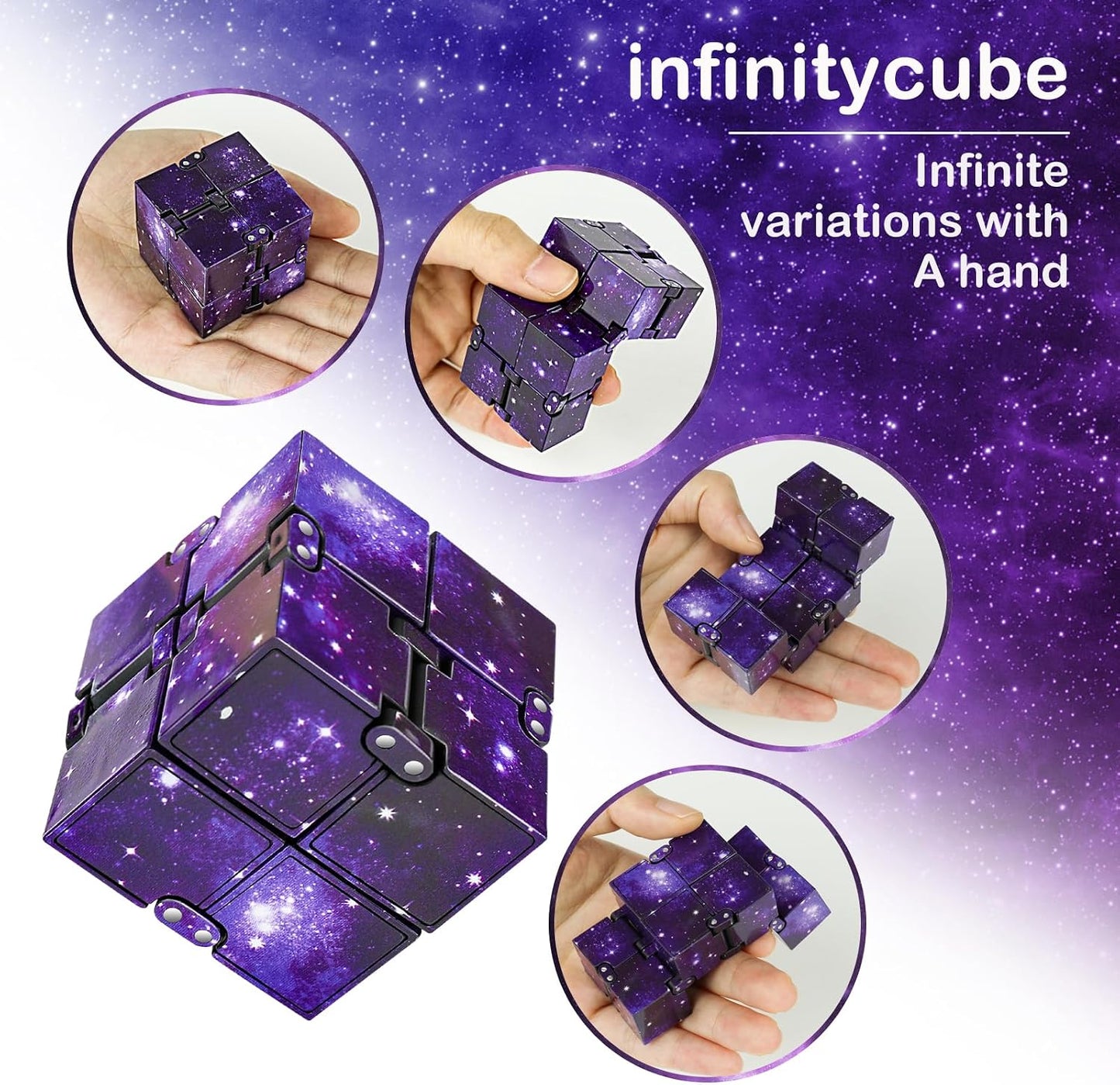 Infinity Cube Fidget Toy Stress Relieving Fidgeting Game for Kids and Adults,Cute Mini Unique Gadget for Anxiety Relief and Kill Time (Macaron Blue)