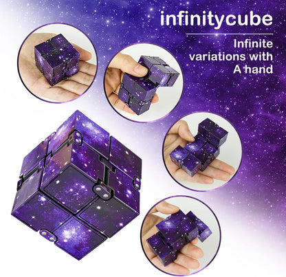 Infinity Cube Fidget Toy Stress Relieving Fidgeting Game for Kids and Adults,Cute Mini Unique Gadget for Anxiety Relief and Kill Time (Macaron Blue)