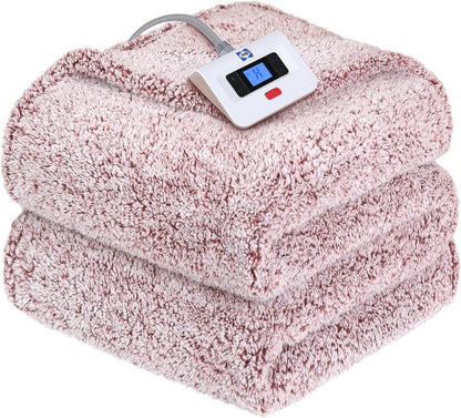 Sealy Electric Blanket Heated Throw 50"x60" Soft Double Sherpa Super Cozy with 6 Fast Heating Levels & 2-10 Hours Auto-Off, Over-Heat Protection, Machine Washable, Charcoal