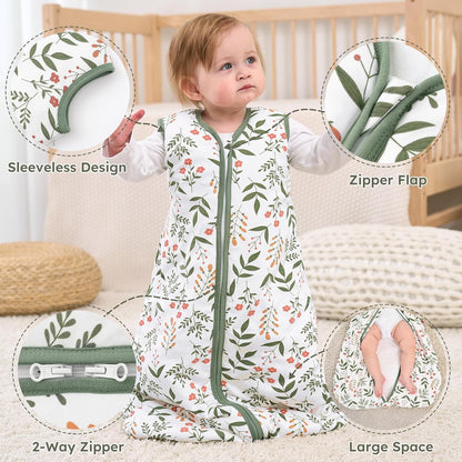 Yoofoss Baby Sleep Sack Baby Wearable Blanket 100% Cotton 2-Way Zipper Toddler Sleeping Sack