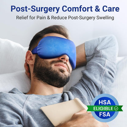 Cooling Eye Mask for Puffy Eyes: Fsa Eligible ltems Hsa, Migraines Headache Fast Relief After Surgery Care Cold Compress, Reusable Face Ice Pack Gel for Dark Circles, Gentle Weighted Sleep Mask Purple