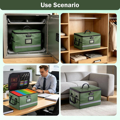 EXLIFBAG Fireproof File Organizer with Lock, 1 Layer