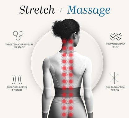 Halo Spine Stretcher for Back Pain Relief, Full Back Decompression, Upper and Lower Back Stretcher, Spine Alignment, and Deep Tissue Acupressure Therapy with 24 Massage Balls