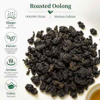 Orienthea 100% Organic Roasted Oolong Tea, Hot & Cold Brew, 20 Bags (3g)