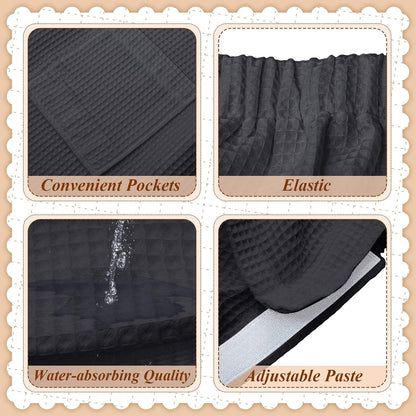 Hercicy 2 Pcs Waffle Spa Robe, Esthetician Supplies One Size Black