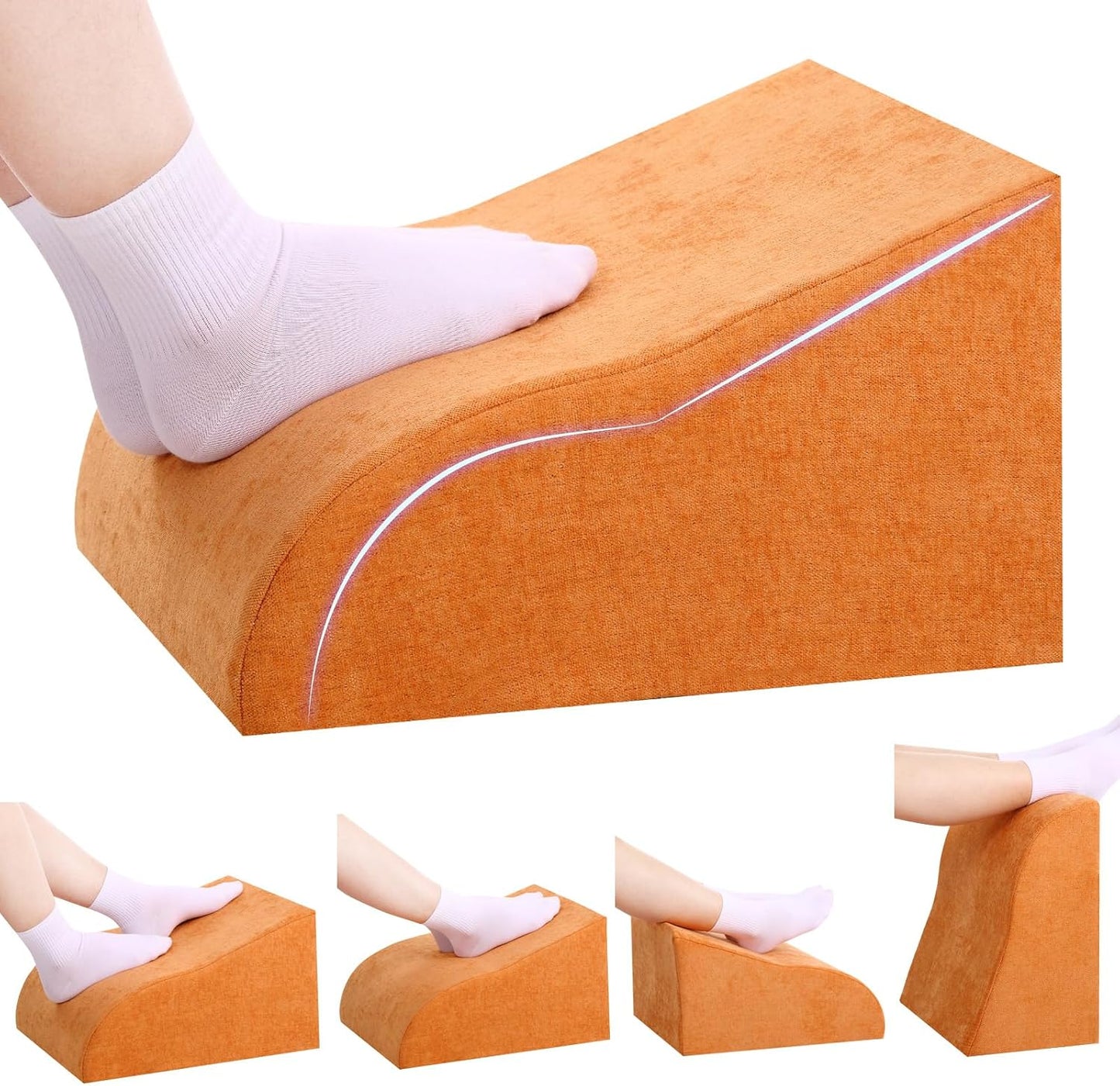 Foot Rest for Under Desk at Work, Ergonomic Under Desk Footrest with Washable Cover for Office, Home & Gaming Leg Elevation Pillow Black