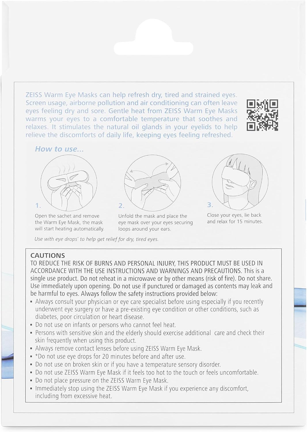 ZEISS Warm Eye Masks, 6 Count for Dry Eye Relief