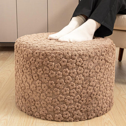 Round Pouf Ottoman Foot Stool 20x14In Ottoman Footrest for Couch Sofa Green