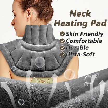 AiricePac Microwave Heating Pad for Neck Shoulders and Back Pain Relief with Moist Heat, Weighted Microwavable Heated Neck Wrap Warmer, Uncented Gery