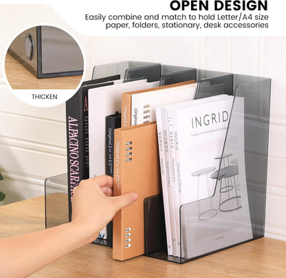 CiWiVOKi Vertical File Holder, PET Desk Organizer, Black
