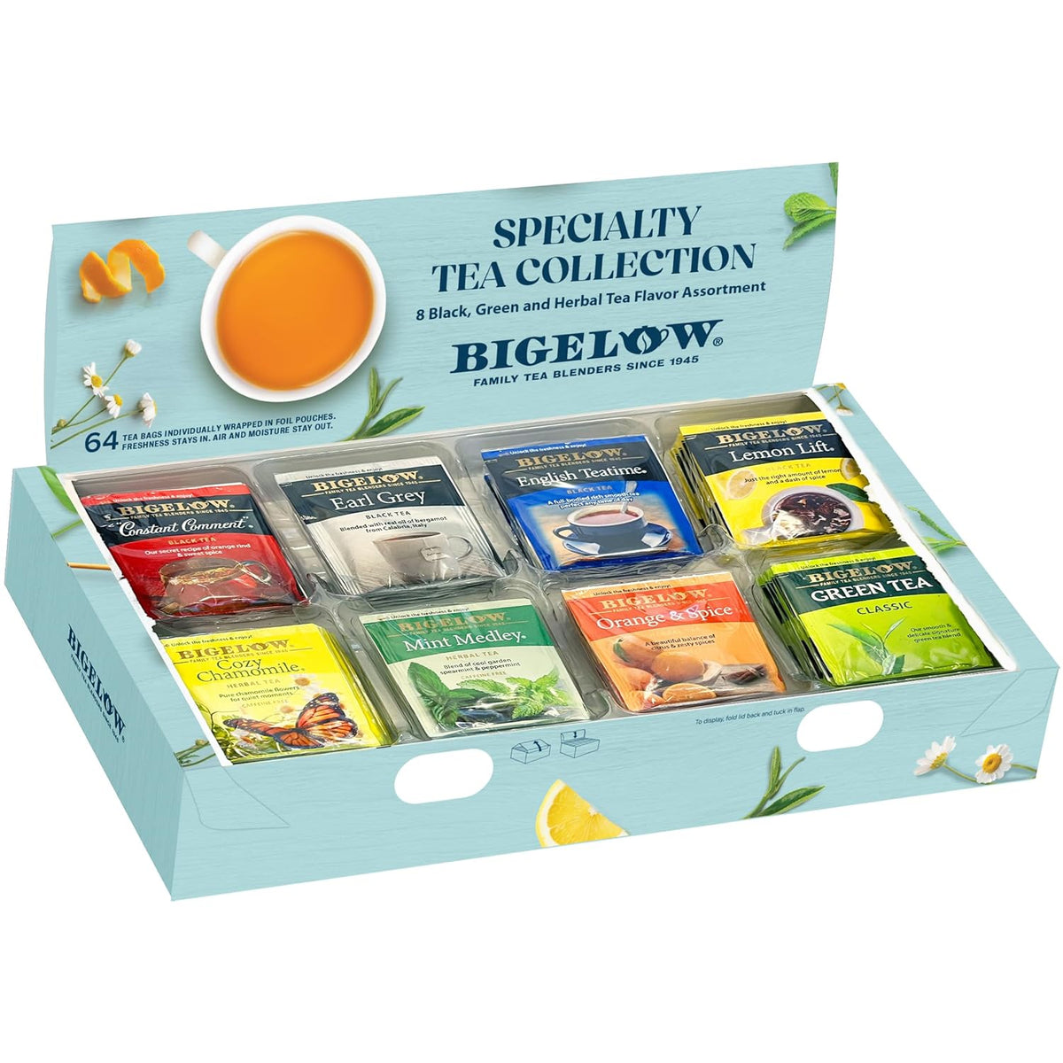 Bigelow Tea Assortment, 64 Tea Bags (Pack of 1)