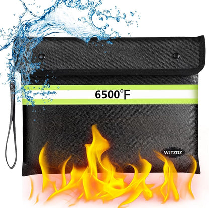 Upgraded Fireproof Money Bag,10 Layers of Heat Insulated Materials 6500°F