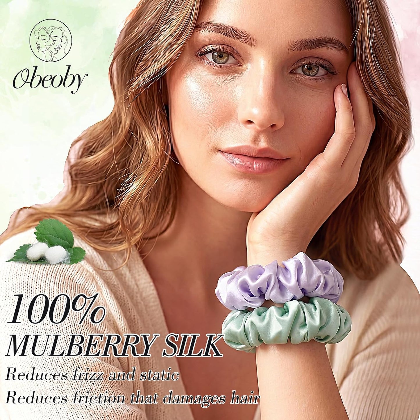 4 Pack 100% Mulberry Silk Scrunchies for Hair Sleep, No Damag Frizz Control Stylish Silk Hair Scrunchies Small Gifts for Women
