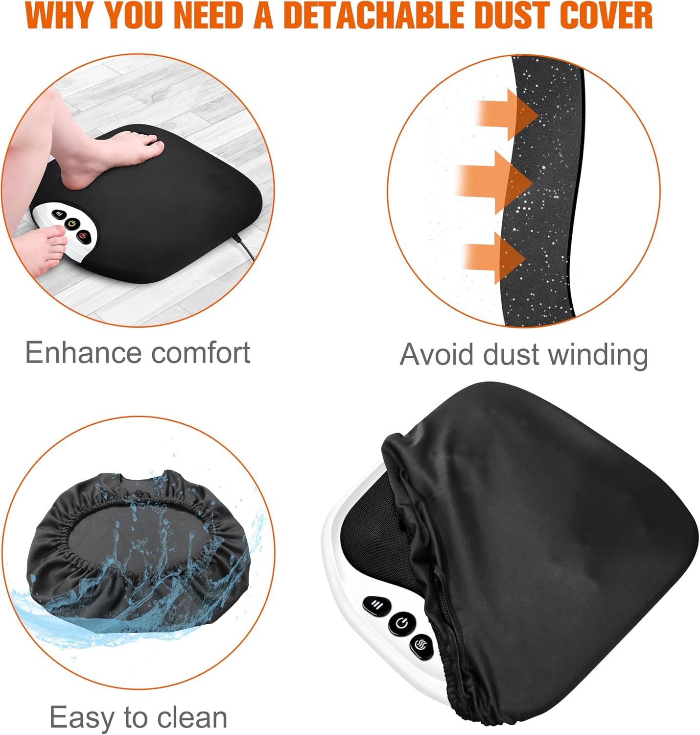 Snailax 2-in-1 Shiatsu Foot and Back Massager with Heat - Kneading Foot Warmer, Electric Feet Massage, Massagers for Back,Leg, Fathers Day Gift for Dad Men Women
