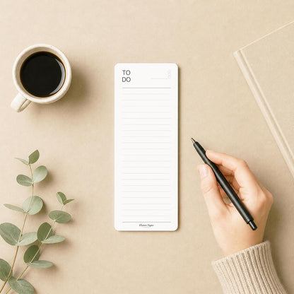 Skinny To Do List Notepad 4 Pack, 2.9" x 8.3", 50 Sheets Each, Undated Daily To Do Planner with Deadline Column, Thick Premium Paper, Cardboard Backing, Minimalist Checklist Memo Pad for Home, Office & School
