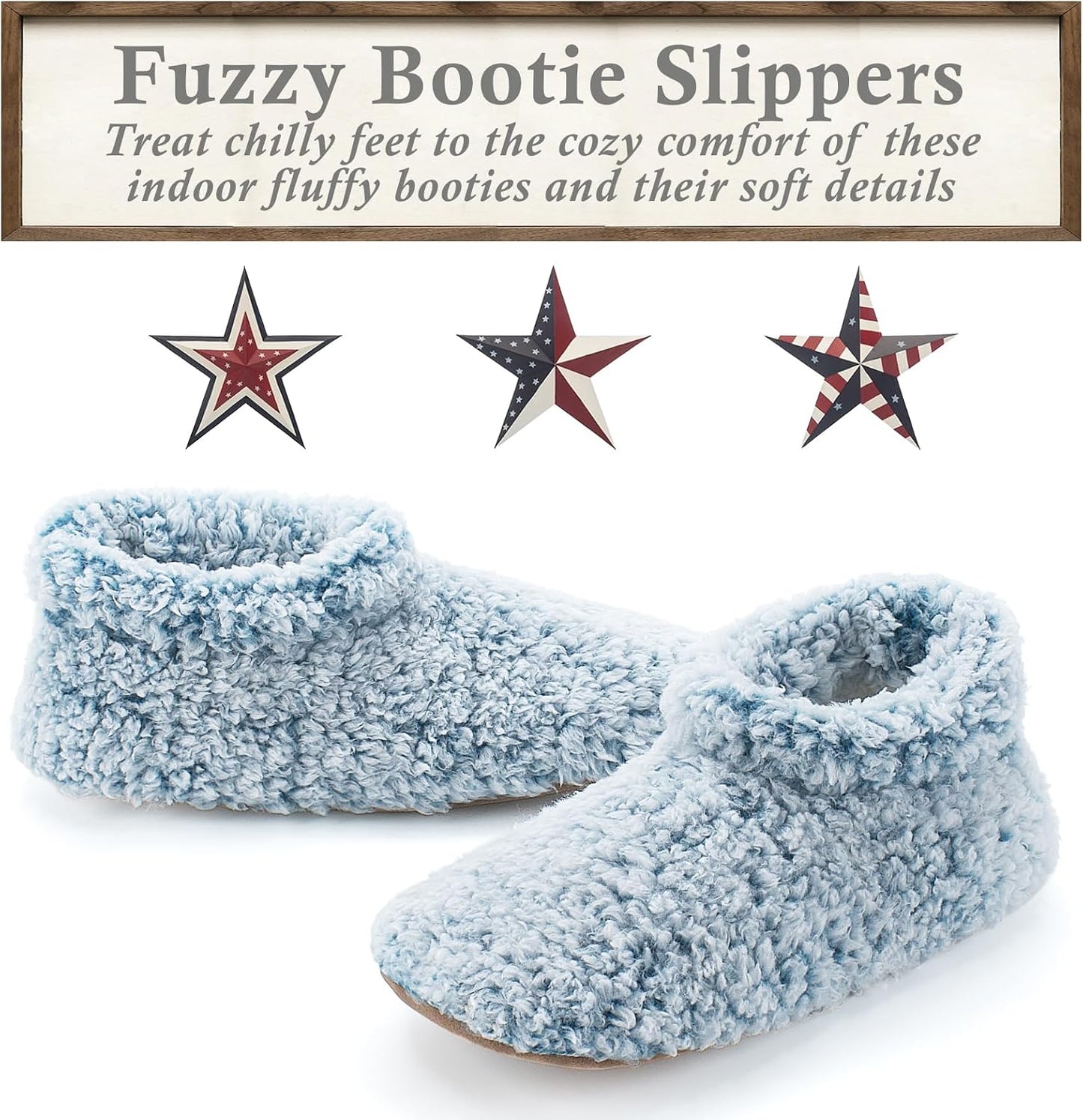 Cozylook Fuzzy Slippers for Women Indoor Soft Sole Slipper Socks with Non Slip Grippers Warm Fluffy