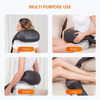 Snailax Cordless Massager - Shiatsu Neck and Shoulder Massager with Heat, FSA Eligible, Portable, Lumbar, Back Electric Massage Pillow, Gift for Woman, Mom, Dad