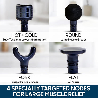 Sharper Image Powerboost Move - Mini Percussion Massage Gun| 4 Attachments, 4 Speeds, FSA Eligible| Full Body Back & Shoulder Massager| Deep Tissue Muscle Recovery| Portable Pain Relief Massage Tool