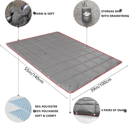 Mini Camping Blanket,Lightweight Puffy Blanket Packable Throw Blanket Waterproof Windproof for Outdoors, Travel, Beach, Airplane, Hiking