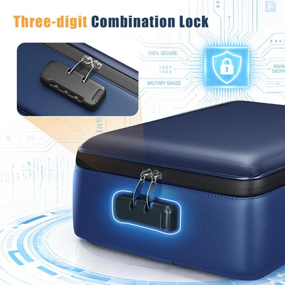 Fireproof Document Box, Hard Briefcase Fireproof Safe for Home Documents