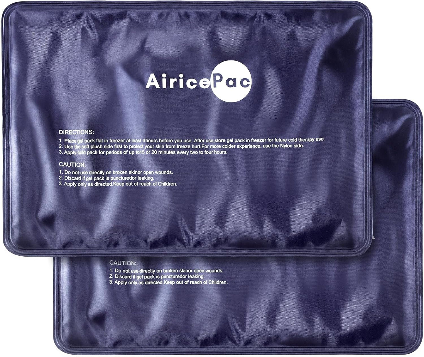 AiricePac Extra Large Gel Flexible Back Ice Packs for Injuries Reusable, 11”x 20” Cold Pack Wrap for Knee Leg Neck Shoulder Hip Back Pain Relief, Cold Compress Therapy for Swelling, Bruises, Surgery