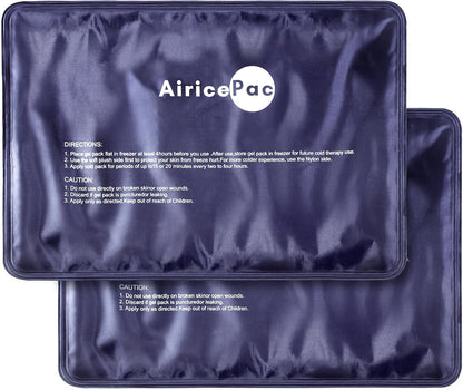 AiricePac Extra Large Gel Flexible Back Ice Packs for Injuries Reusable, 11”x 20” Cold Pack Wrap for Knee Leg Neck Shoulder Hip Back Pain Relief, Cold Compress Therapy for Swelling, Bruises, Surgery