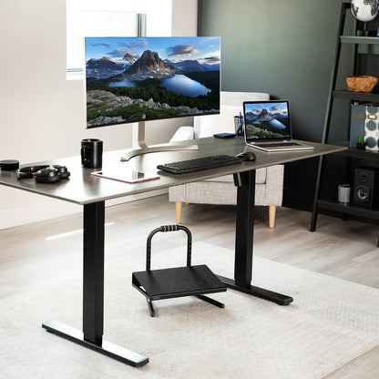VIVO Ergonomic Height Adjustable Foot Rest Relief Platform, Elevated Stool for Comfortable Sit to Stand Workstation, Non-Slip Surface, Portable, Home Office Classroom Use, Black, STAND-FT01