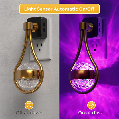 L LOHAS LED Night Lights Plug into wall, Amber Night Light with Adjustable Brightness, Plug in NightLight with Auto Light Sensor, Wall Sconce-Style Design Night Light for Bathroom,Hallway, 2 Pack