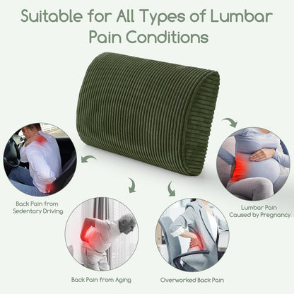 HIGOGOGO Lumbar Support Pillow for Recliner Chair/Accent Chair/Couch, Memory Foam Back Support Cushion for Elderly, Recliner Cushions for Back Rest, Pain Relief, Reading, Washable Cover, Dark Grey