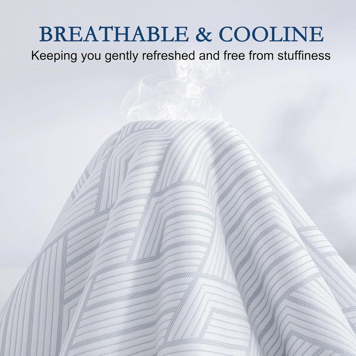 YOUR MOON Cooling Mattress Pad Queen Size for Hot Sleepers, Soft Breathable Noiseless Bed Pad Mattress Cover, Quilted Fitted Pillow Top Mattress Cover with 8"-16" Deep Pocket (Blue White, 60x80)