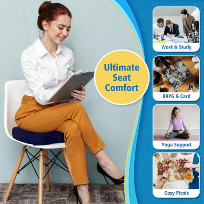 CloudBliss Gel Seat Cushion - Cooling Gel Enhanced Memory Foam Ergonomic Seat Cushion for Long Sitting for Office, Game, Car, Automotive, Airplane (Large, Black)