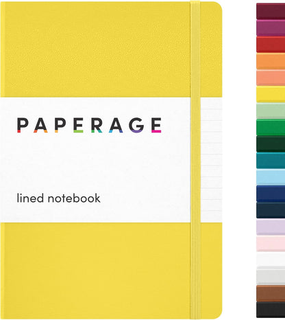 PAPERAGE Lined Journal Notebook, Hardcover Journal for Women & Men, 160 Pages, (5.6 in x 8 in), College Ruled Journaling Notebook for Work, School Supplies & Note Taking, (Black)
