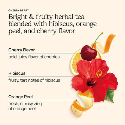 Yogi Cherry Berry Fruit Tea, 16 Tea Bags (4 Pack)