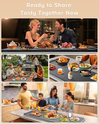 Warming Mat For Food Extra Large 36"x16" 580W Food Warming Mat With Heat Resistant Pad,Chafing Dishes for Buffet 6 Temp 6 Hour,Roll Up Food Warmers for Parties Buffet for Catering Gatherings