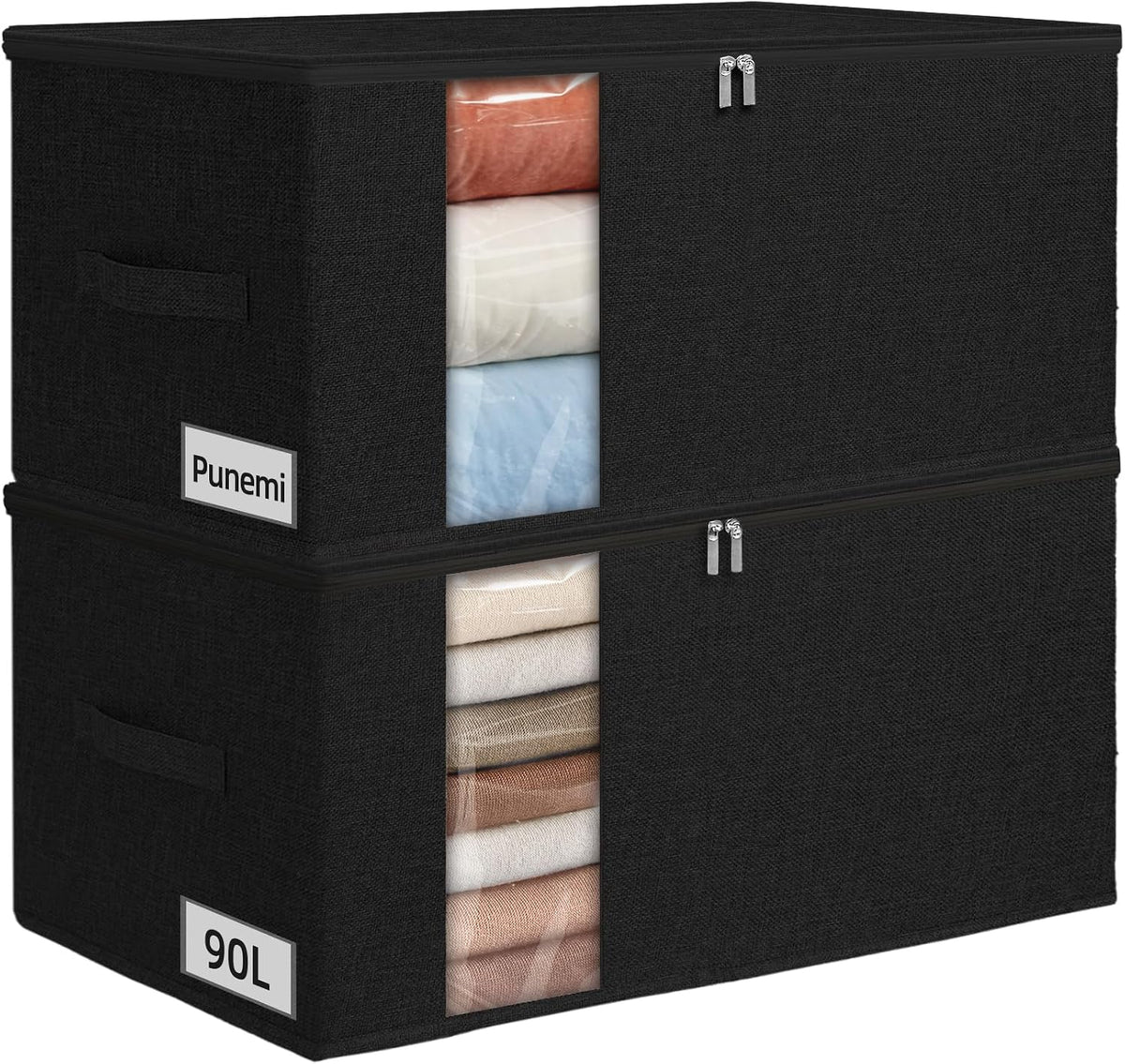 punemi 60L Sturdy Comforter Storage Bag, Blanket Organizer, Grey
