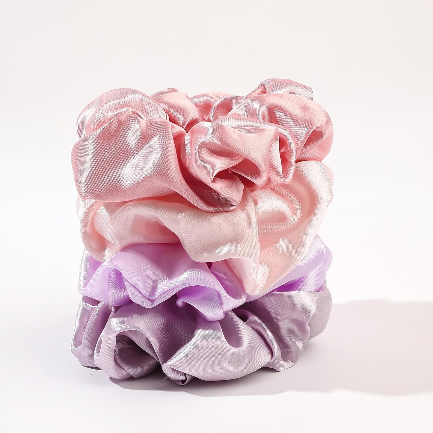 16 Pcs Scrunchies for Women - Black Satin Silk Scrunchies for Girls Hair Ties Elastics Bands Ponytail Holder Hair Accessories