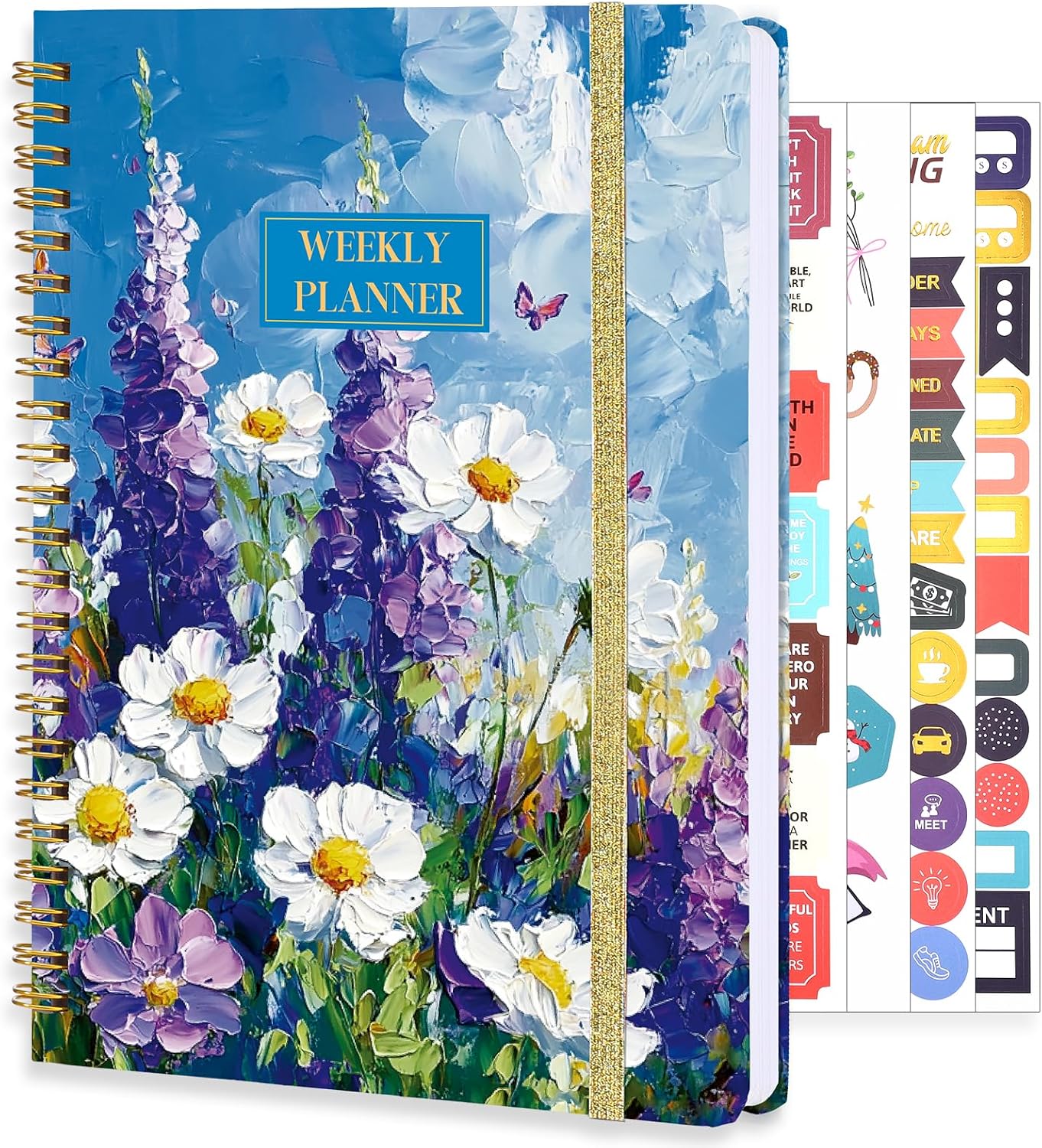 Undated Weekly Planner with Habit Tracker, 52 Weeks To Do List Notebook A5 Weekly Goal Planner with Spiral Binding & Stickers Home Work School Supplies for Women Girls 8.2" x 5.7" - Pink
