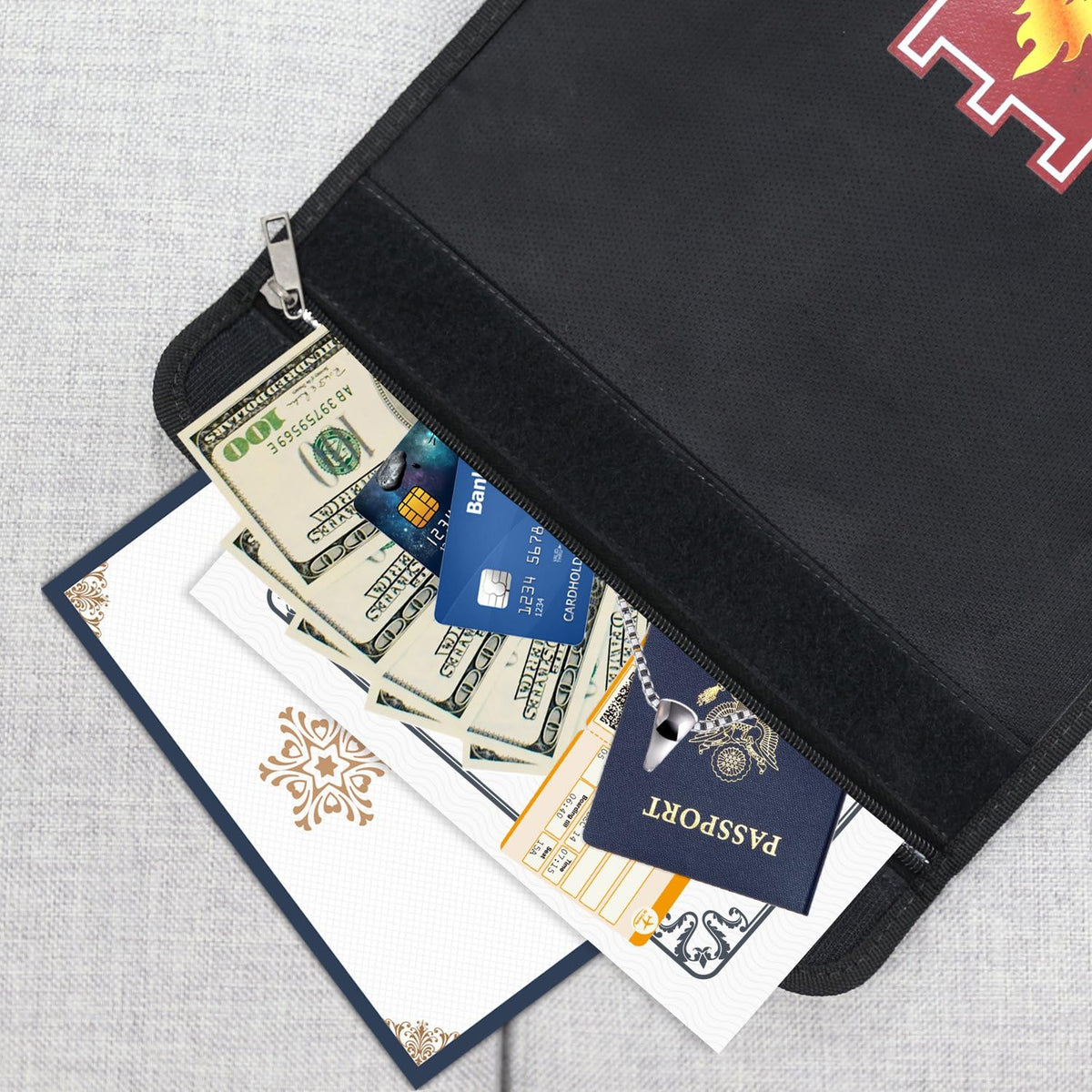 Moko Fireproof Money and Document Bag, 15 x 11 Inch