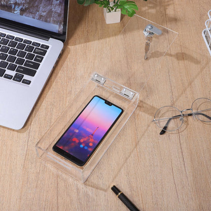 STOBOK Cell Phone Lock Box Transparent Phone Locker with Key and Screw Employee Mobile Storage Box for Office Classroom Kids and Students to Support Focus