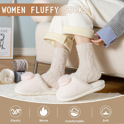 Premillow Womens Fuzzy Socks Fluffy Socks Women Winter Cozy Sock Warm Slipper Home Sleeping Sock for Women