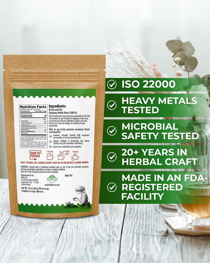 30 Bags Nettle Root Dried Stinging Nettle Root Herbal Tea - 30 Count 1.5g Bags Herb Tea Raíz De Ortiga