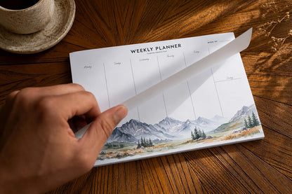Weekly Planner Tear-Off Pad 8.5" x 5.5" – Landscape Weekly Desk Planner – 52 National Parks Designs – 52 Sheets – 100 GSM Paper – Undated Minimalist Organizer