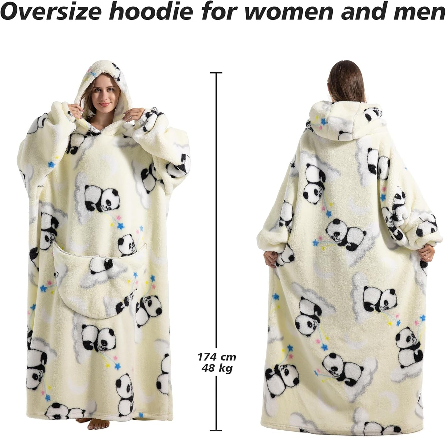 Capecage Blanket Hoodie, Long Hooded Blanket Sweatshirt as Birthday Gifts for Women Men, Long Wearable Blanket for Women Men.