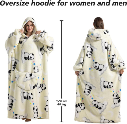 Capecage Blanket Hoodie, Long Hooded Blanket Sweatshirt as Birthday Gifts for Women Men, Long Wearable Blanket for Women Men.