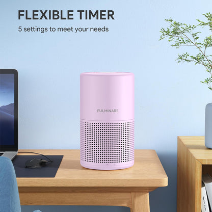 FULMINARE Air Purifiers for Home Bedroom H13 HEPA Air Purifier, 3 Speeds, Timer, 24dB, Small Mini Air Purifier with Night Light, Sage Green
