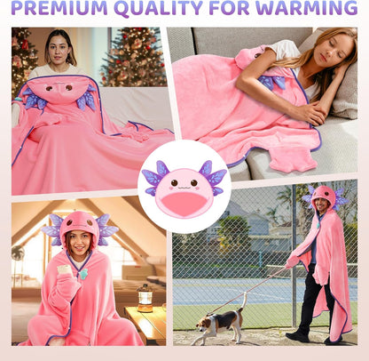 Mewaii Ultimate Softness Highland Cow Wearable Blanket Hoodie –Expertly Designed for American Body Full Coverage with Easy Movement Oversized Warm Cozy Flannel Blanket Cute Highland Cow Gift for Women